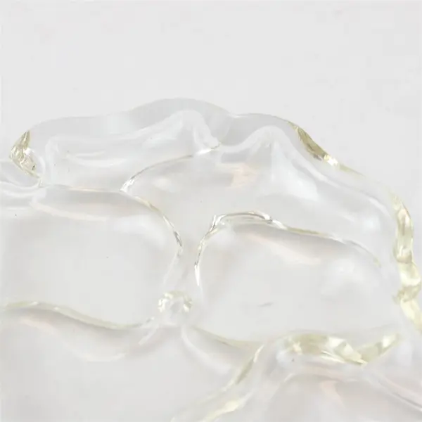 Vintage Hazel-Atlas Glass Relish Dish Pansy Clover Leaf Shape