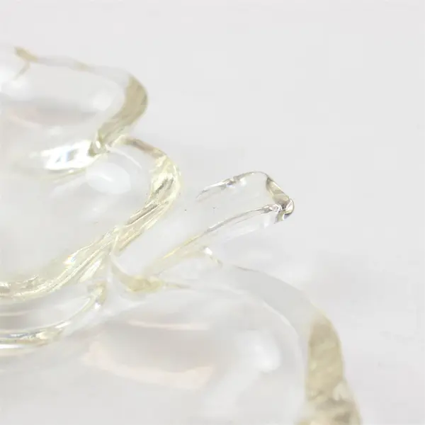 Vintage Hazel-Atlas Glass Relish Dish Pansy Clover Leaf Shape
