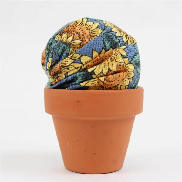 Lot of 3 Collectible Floral Pincushions in Terracotta Pots