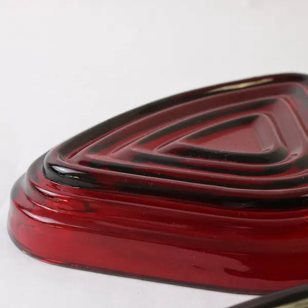 Lot of 7 Anchor Hocking Relish Dishes 6 Ruby Red 1 Clear Manhattan