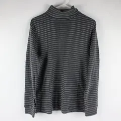 Laura Scott Gray and Silver Striped Turtleneck Long Sleeve Shirt Size L