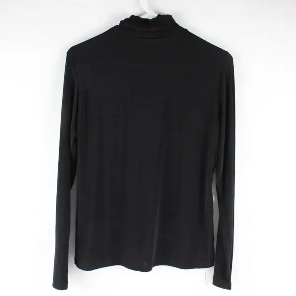 Susan Lawrence Women's Black Lightweight Turtleneck Top Shirt Size L