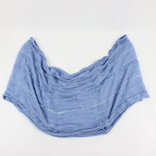 Light Blue Infinity Scarf Silver Sequin and Stripe Embellished