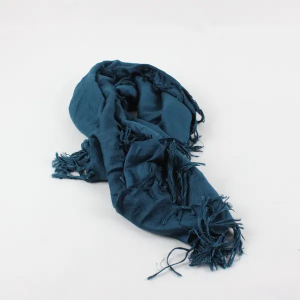 Cejon Turquoise Square Scarf with Tassels AN.98072