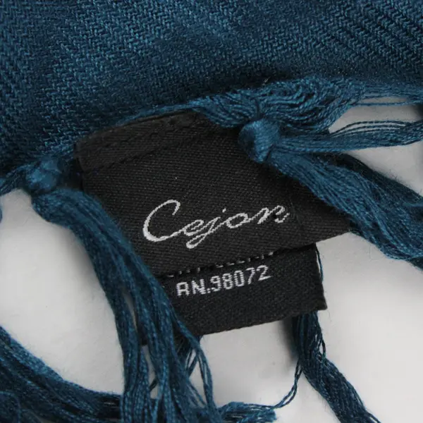 Cejon Turquoise Square Scarf with Tassels AN.98072