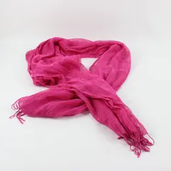 Hot Pink Sheer Wrap Scarf with Tassels