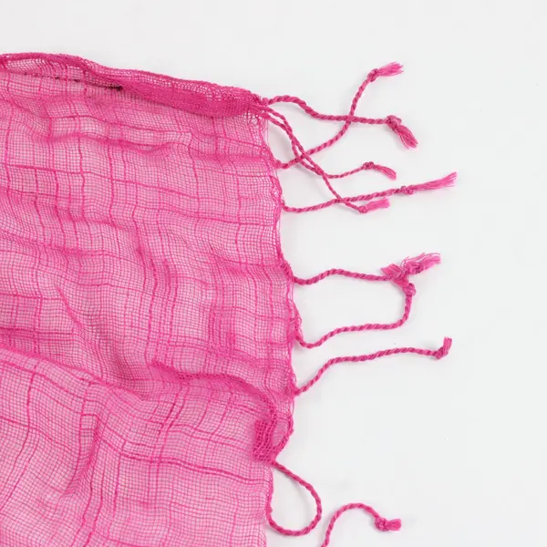 Hot Pink Sheer Wrap Scarf with Tassels