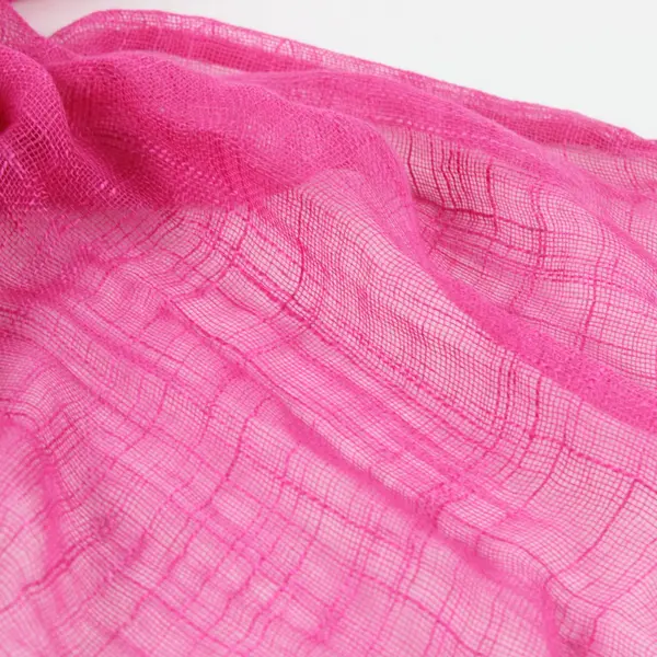 Hot Pink Sheer Wrap Scarf with Tassels