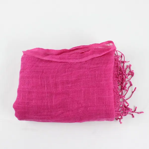 Hot Pink Sheer Wrap Scarf with Tassels