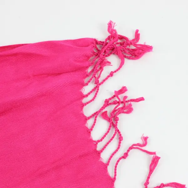 Hot Pink Woven Wrap Scarf with Tassels