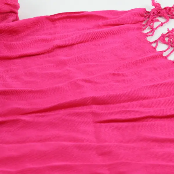 Hot Pink Woven Wrap Scarf with Tassels