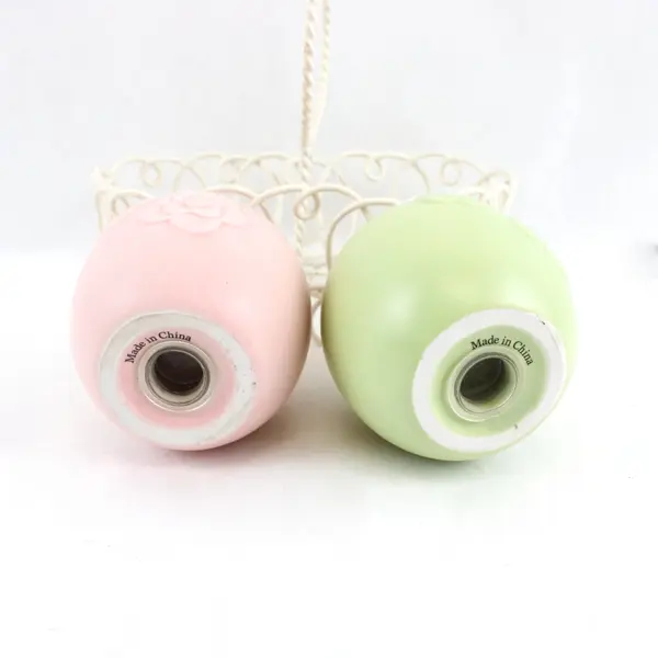 Spring Summer Egg Salt Pepper Shaker Set Wire Basket Pink Green Pastels