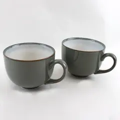 Set of 2 Sango Stoneware Avocado Jumbo Mugs