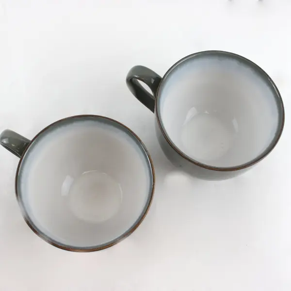 Set of 2 Sango Stoneware Avocado Jumbo Mugs