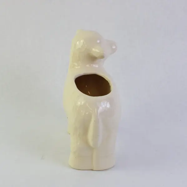 White Ceramic Lamb Planter Farmhouse Nursery Decor 5.5 in