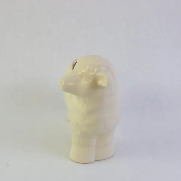 White Ceramic Lamb Planter Farmhouse Nursery Decor 5.5 in