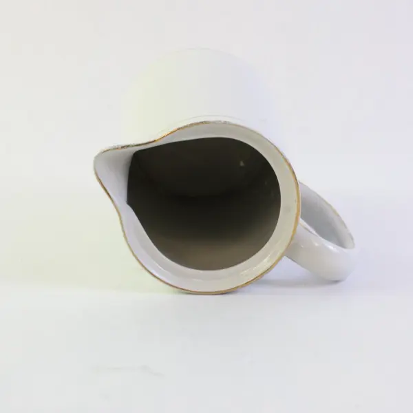 Vintage White Porcelain Coffee Pot Gold Trim 8in