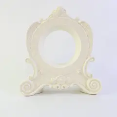 Glazed Ceramic Freestanding Mantel Shelf Clock Body Ornate Scroll Floral