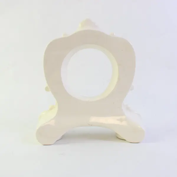 Glazed Ceramic Freestanding Mantel Shelf Clock Body Ornate Scroll Floral