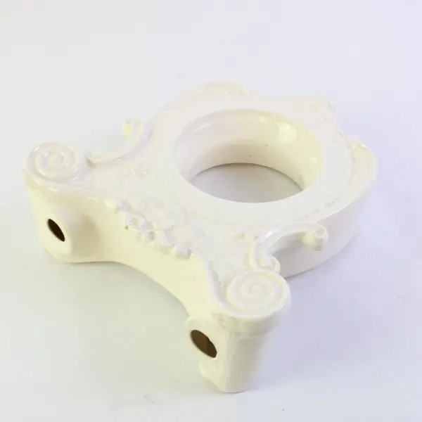 Glazed Ceramic Freestanding Mantel Shelf Clock Body Ornate Scroll Floral