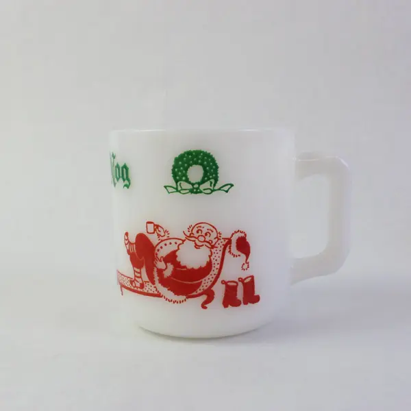 Set of 5 Hazel Atlas Vintage Milk Glass Egg Nog Mugs