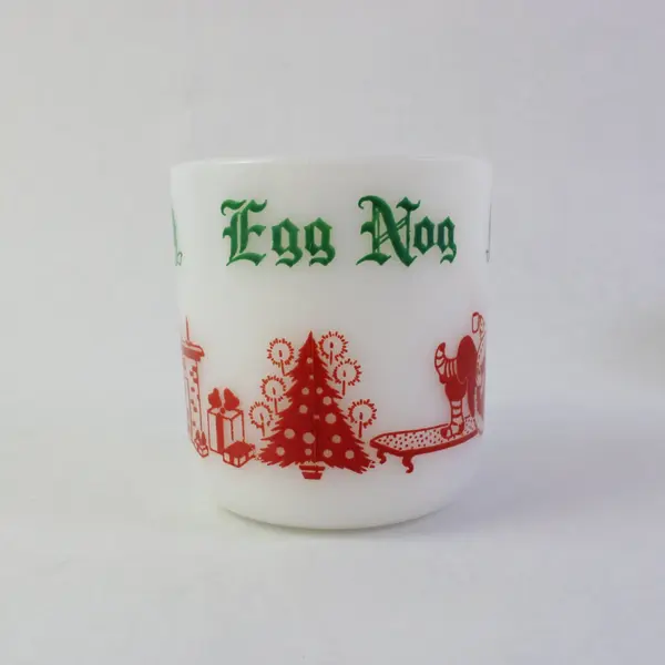 Set of 5 Hazel Atlas Vintage Milk Glass Egg Nog Mugs
