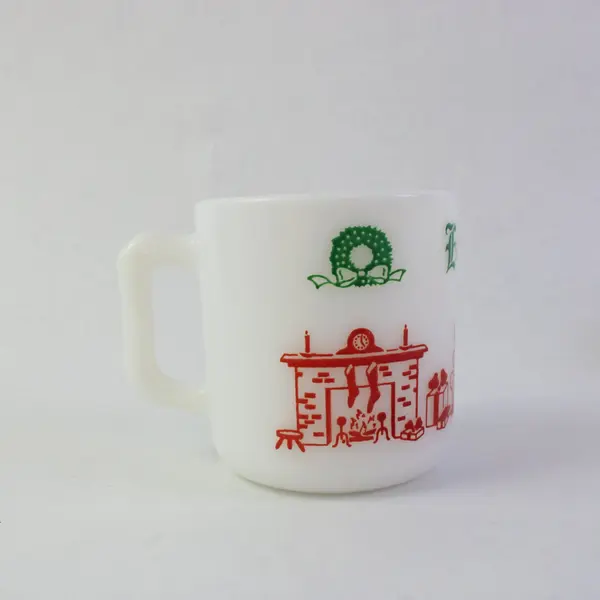 Set of 5 Hazel Atlas Vintage Milk Glass Egg Nog Mugs