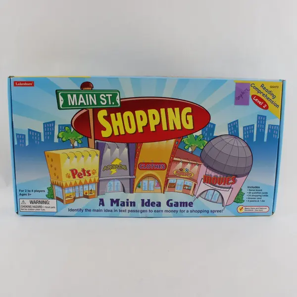 Lakeshore Main St Shopping Main Idea Reading Level 2 Educational Board Game
