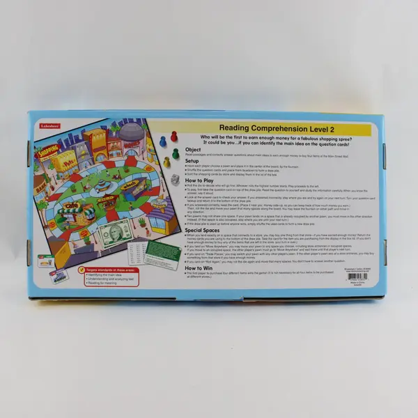 Lakeshore Main St Shopping Main Idea Reading Level 2 Educational Board Game