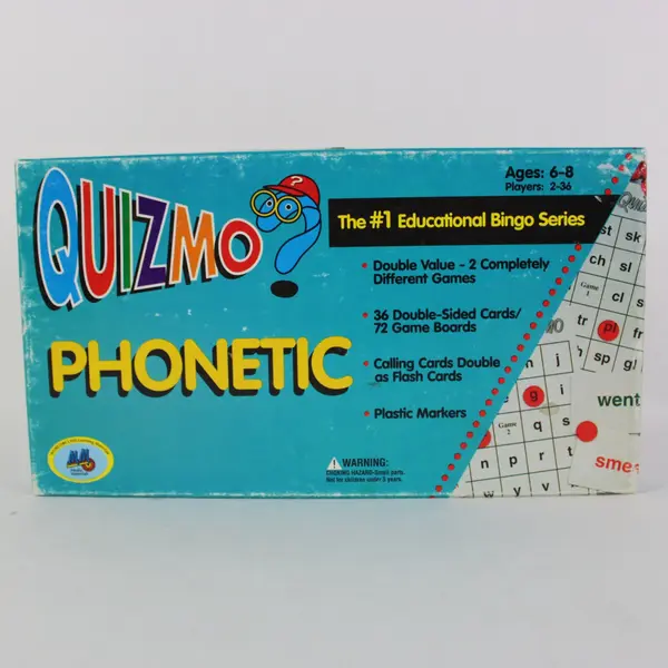 WORLDCLASS QUIZMO Phonetic Educational Bingo Board Game Ages 6-8