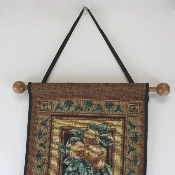 Old World Italy Fruit Tapestry Bell Pull Wall Hanging 6.75x41