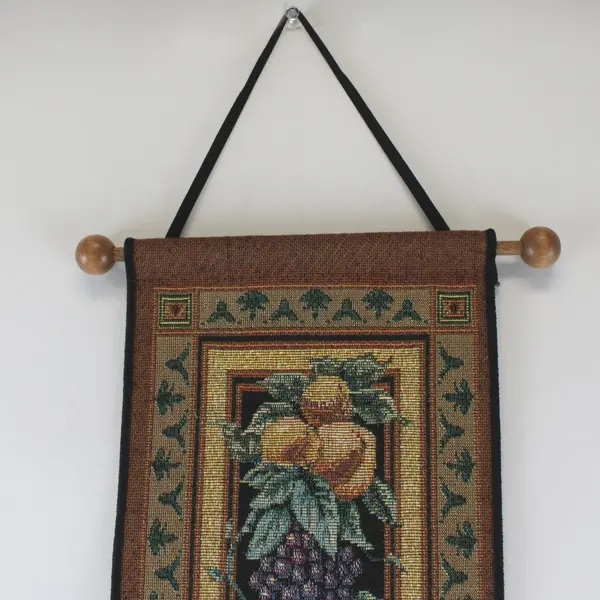 Old World Italy Fruit Tapestry Bell Pull Wall Hanging 6.75x41