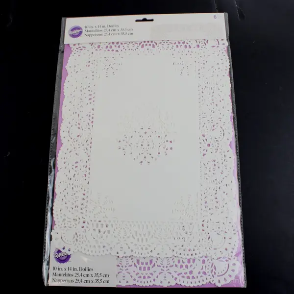 Pack of 6 Wilton Grease-Proof Rectangle White Doilies 10"x14", New 