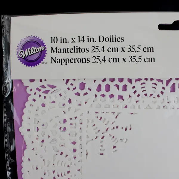Pack of 6 Wilton Grease-Proof Rectangle White Doilies 10"x14", New 