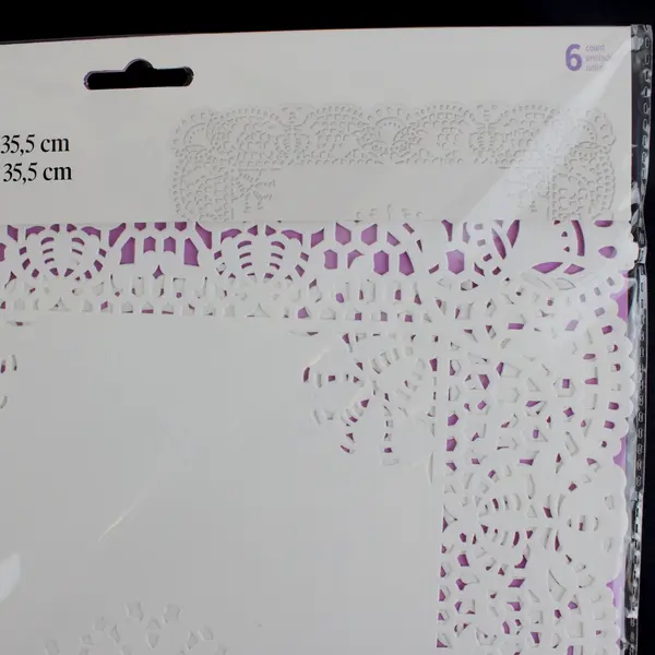 Pack of 6 Wilton Grease-Proof Rectangle White Doilies 10"x14", New 