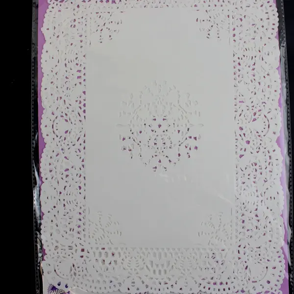 Pack of 6 Wilton Grease-Proof Rectangle White Doilies 10"x14", New 