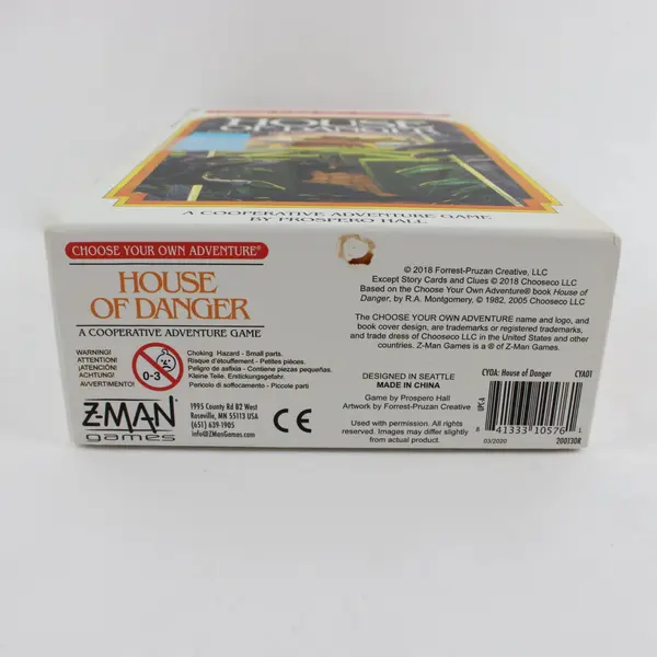 House of Danger Cooperative Board Game Z-Man Games R.A. Montgomery