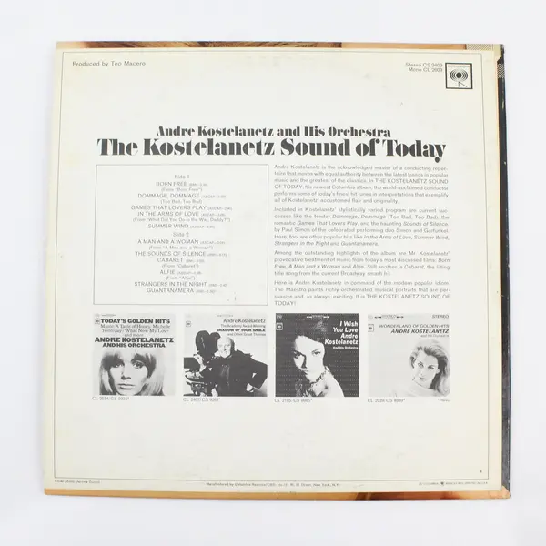 Andre Kostelanetz The Kostelanetz Sound of Today 12" Vinyl LP