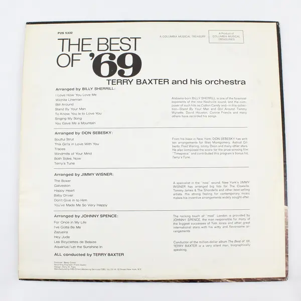 Terry Baxter The Best Of '69 Double 12 Inch Vinyl LP