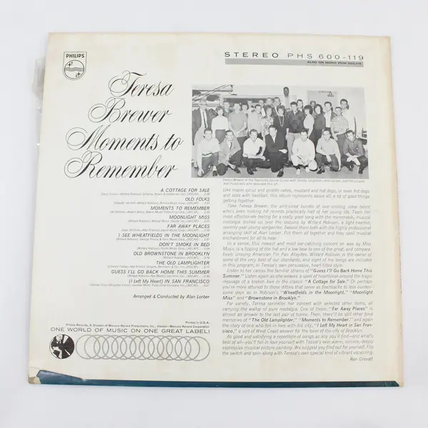 Teresa Brewer Moments To Remember 12" Vinyl Record