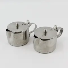 2 Vintage 18/8 Stainless Steel Creamers Korea Unmarked