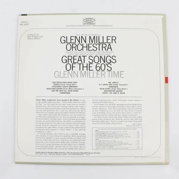 Glenn Miller Orchestra-"Great Songs Of The 60's" 12" Vinyl Record