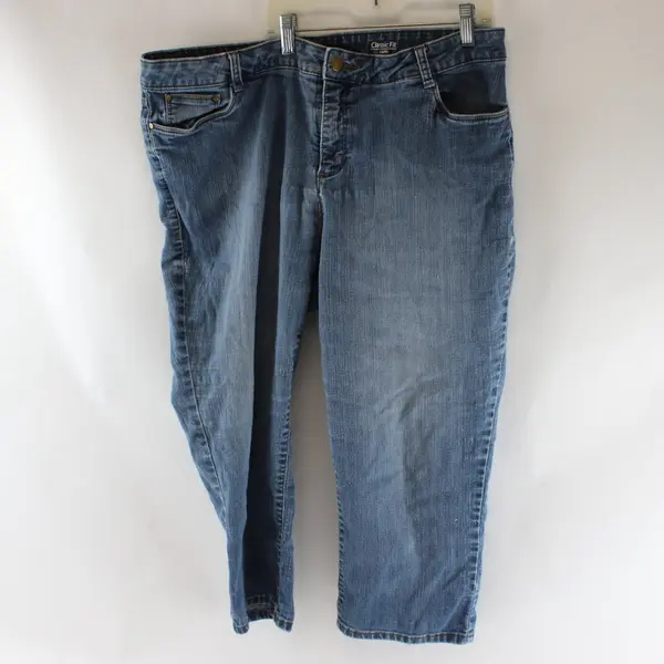 Croft & Barrow Womens Medium Wash Classic Fit Denim Capris Size 18