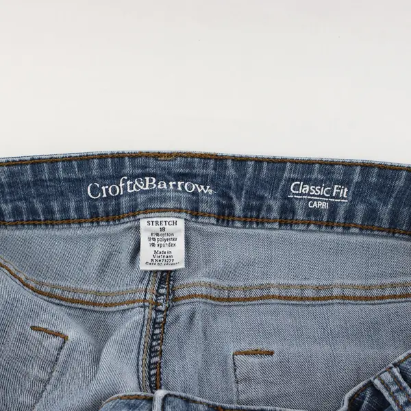 Croft & Barrow Womens Medium Wash Classic Fit Denim Capris Size 18