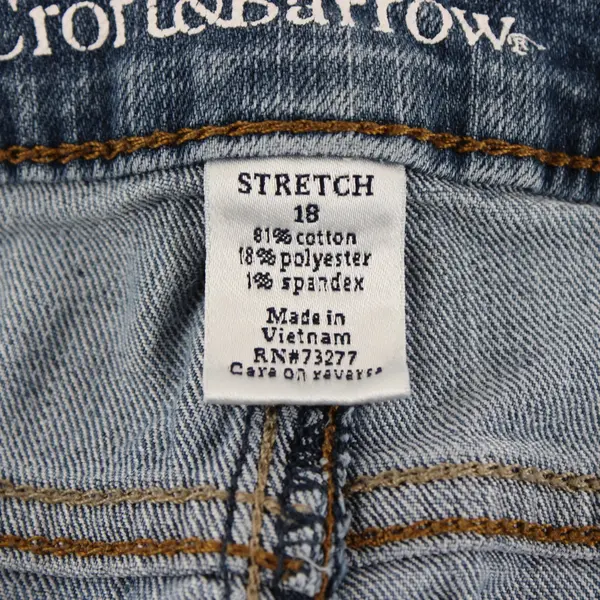 Croft & Barrow Womens Medium Wash Classic Fit Denim Capris Size 18