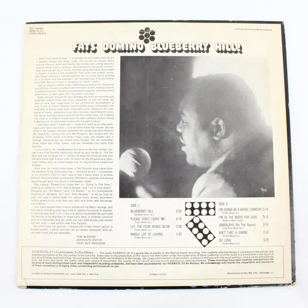 Fats Domino - Blueberry Hill  12"Vinyl Record 