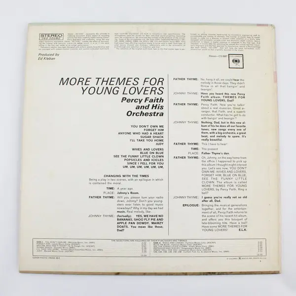 More Themes For Young Lovers Percy Faith & His Orchestra 12 " Vinyl Record
