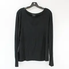 Merona Women's Black Long Sleeve Boat Neck Top Shirt Size Large