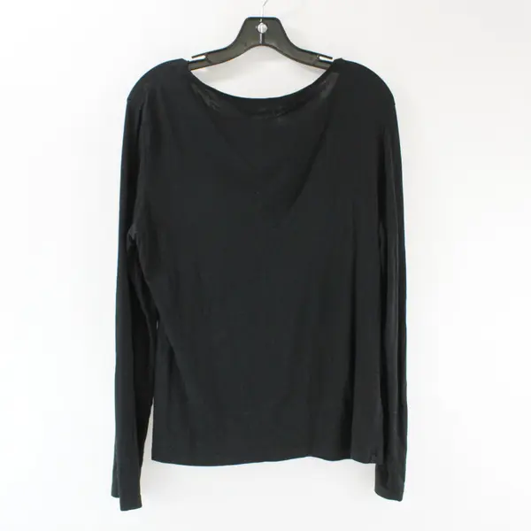 Merona Women's Black Long Sleeve Boat Neck Top Shirt Size Large