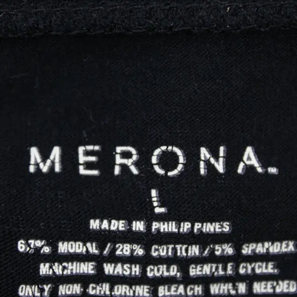 Merona Women's Black Long Sleeve Boat Neck Top Shirt Size Large